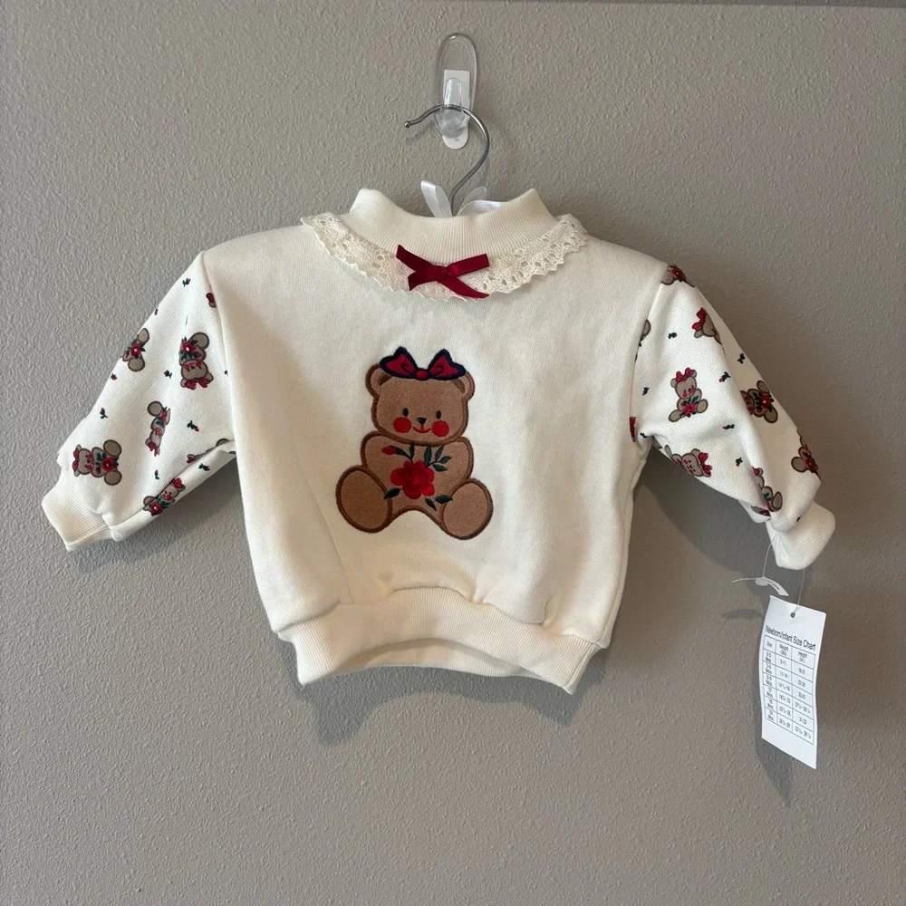 ZO‎ CUTE Infant Baby Girl Christmas Teddy Bear Two Piece Outfit Size 6-9M NWT